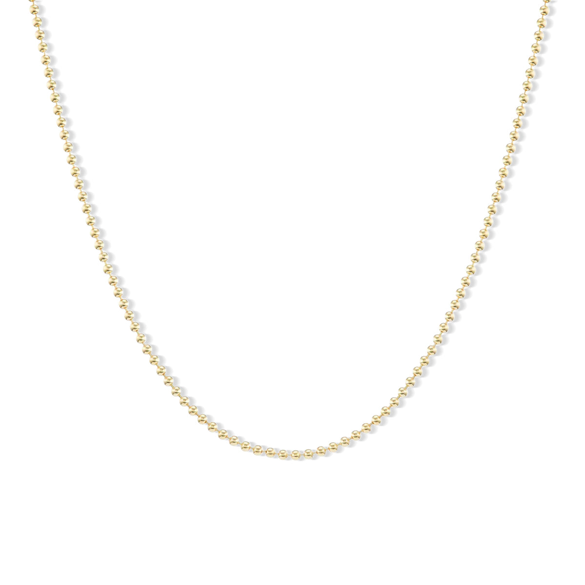 14k Gold Beaded Ball Necklace