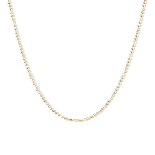 14k Gold Beaded Ball Necklace