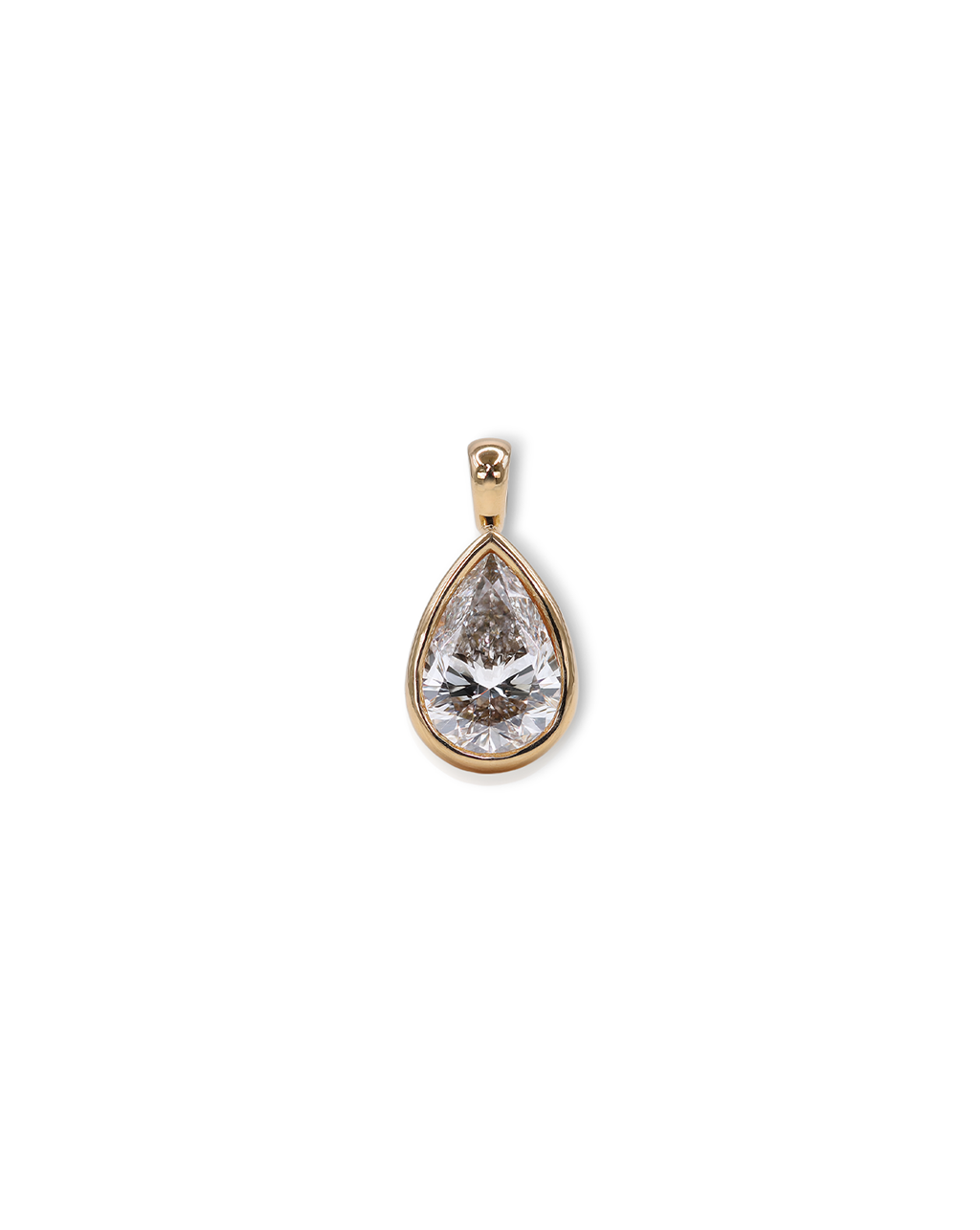 1.50ct. Diamond Bezel-Set Pear Pendant