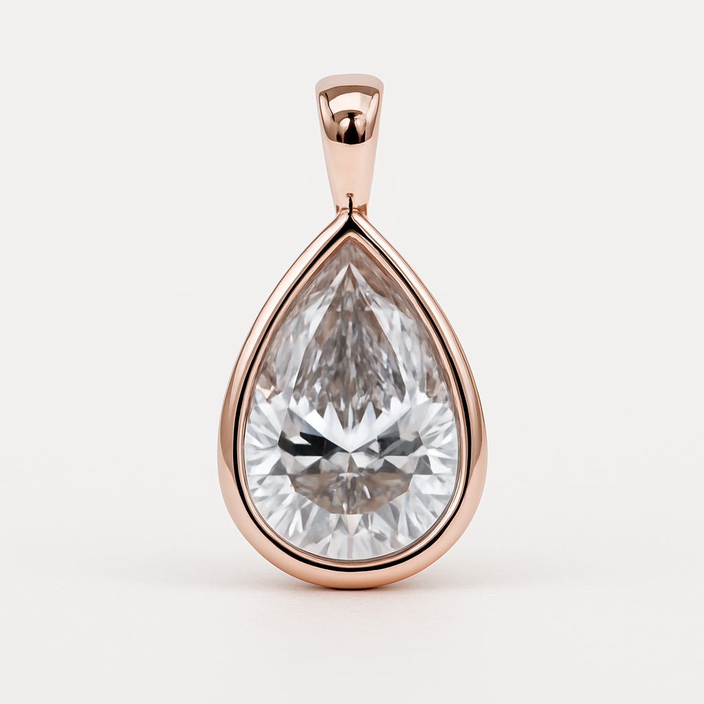 1.50ct. Diamond Bezel-Set Pear Pendant