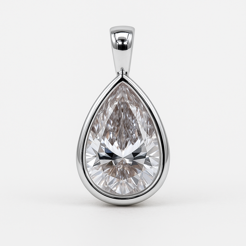 1.50ct. Diamond Bezel-Set Pear Pendant